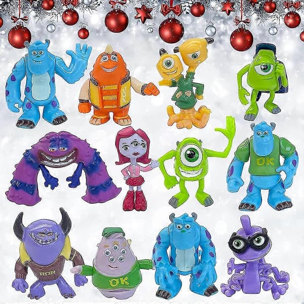 Samlerobjekt Monstre 12 stk Sæt Mini Figur Display Skrivebords Ornament Gave