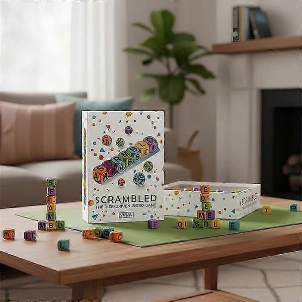 Scrambled Dice Word Game - Familjefest Stavningsutmaning Snabbt Brädspel för 1-5 Spelare 60 dice