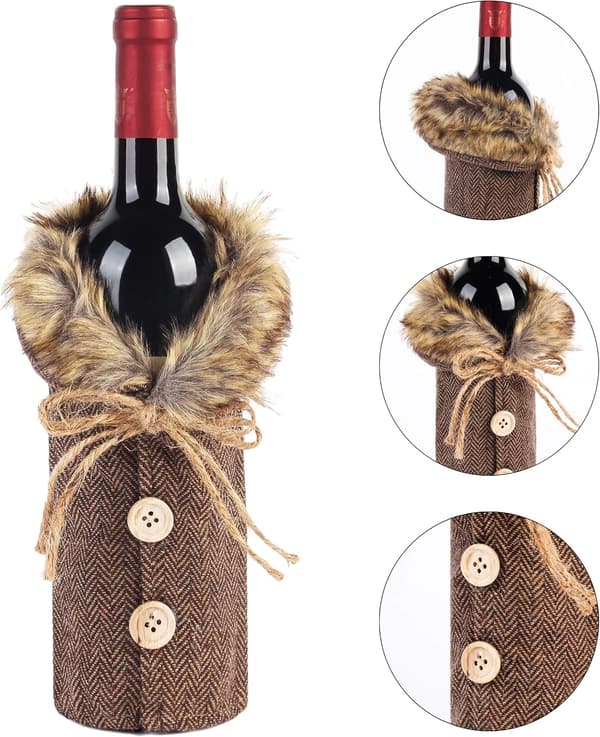4-pack vinflaskfodral - Presentförpackning för vinflaskor - Presentförpackning - Presentpåse - Vingåva - Presentpåse - Vinpåse - Vin B