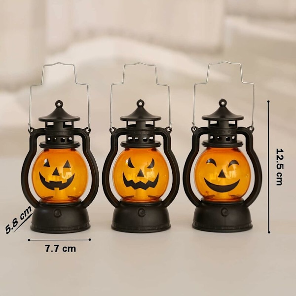 Halloween Bærbar Græskarlygte, LED Græskarlygte