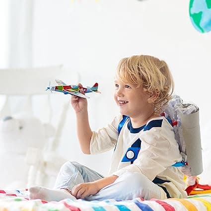 12 Mini Skumfly DIY Farverige Børnelegetøj Flymodel
