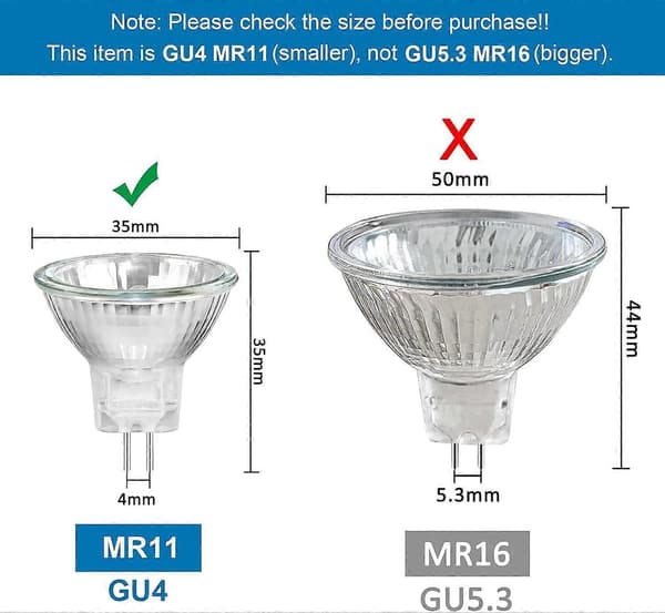 MR11 12V 20W GU4 Halogenlampor, Varmvit 2700K, Dimbar Spotlight 8-pack[GKS] [XR][J]