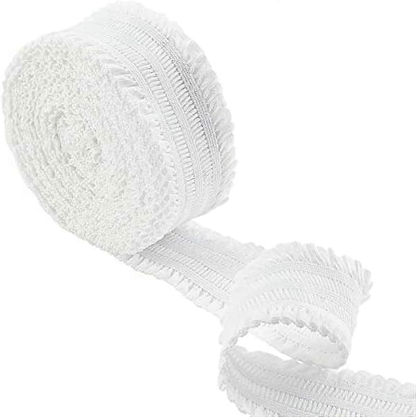 Bred volangkant elastisk bånd hvitt blonde elastisk griperbånd for veving av klesplagg sy tilbehør