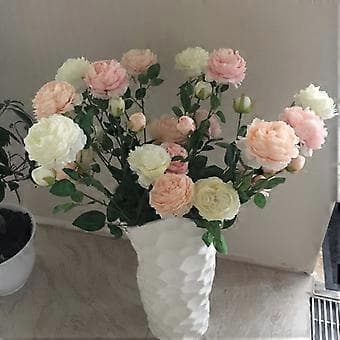 Efterår Pink Levende Rose Blomsterbuket 3 Hoveder Brudebuket