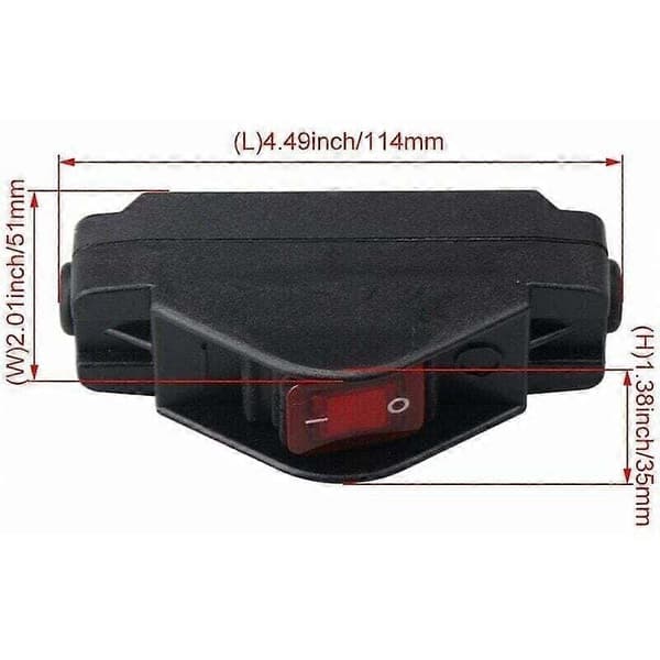IP65 Knap Inline Ledningsafbryder Vandtæt Sort Tænd/Sluk-afbryder 30A 220V, DEBUNS [XR][J]