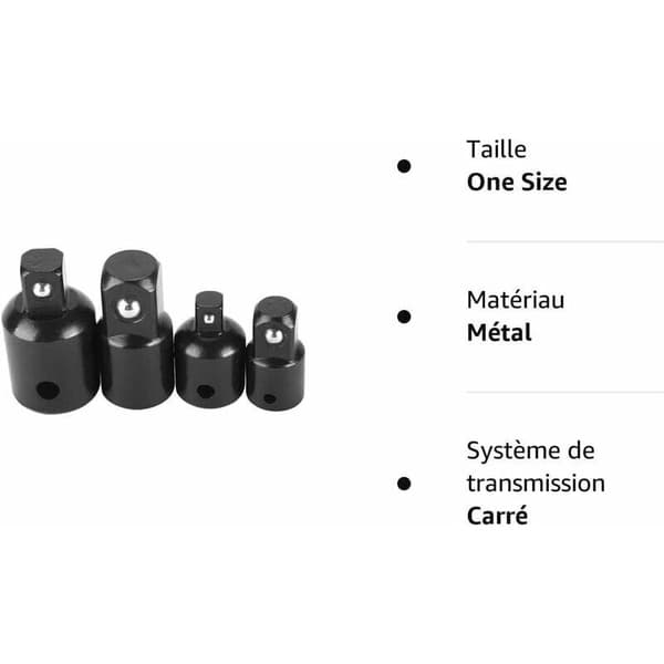 AIMOONSA 4-delt skralleadapter og adaptersett for 1/2\", 1/4\" og 3/8\" piper og bits