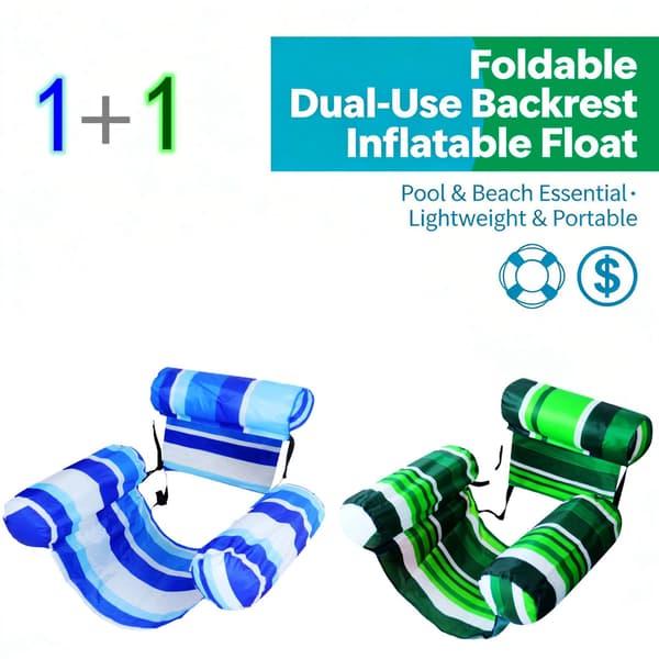 Uppblåsbar flytstol 2-pack Flythammock, vattenstol (randig)