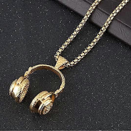 Apopo mode rostfritt stål hörlurar hängsmycke halsband för män[J]