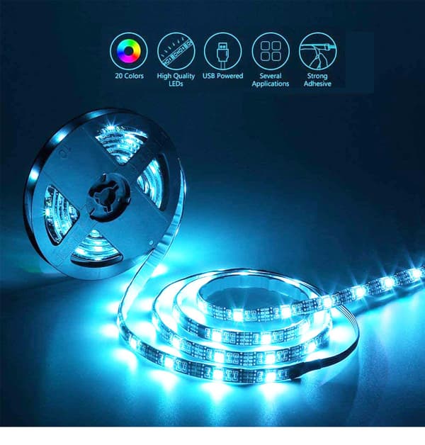 LED-strips 2835-60, med 44-knappers fjernkontroll (2 meter)