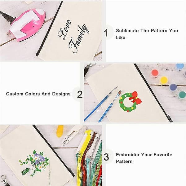 10 stk. Sublimations Blank Pen Etuier Blank DIY Håndværkstasker