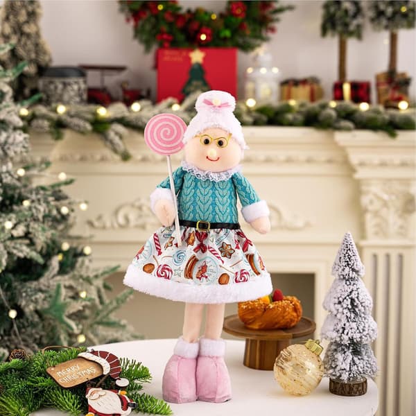 Nisse julepynt, rosa nissefigurer, søt dekorasjon (J)