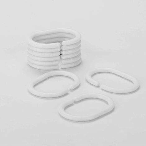 svarte C-formede dusjforhengringer for solid dusjstang i plast