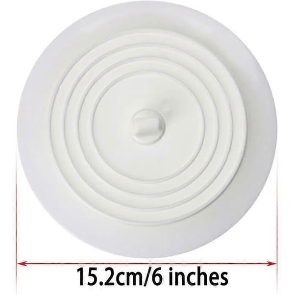 Universelle silikonegummi afløbspropper 15 cm til vask badeværelsesvask (hvid)..DEBUNS, 2-pak [XR][J]