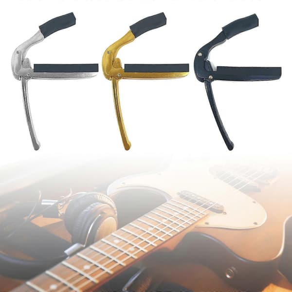 Gitarrtillbehör Universal Capo Klämma Zinklegering Metall Elgitarr Akustisk Klassisk Gitarr Capo Gitarrdelar Svart[J] Black