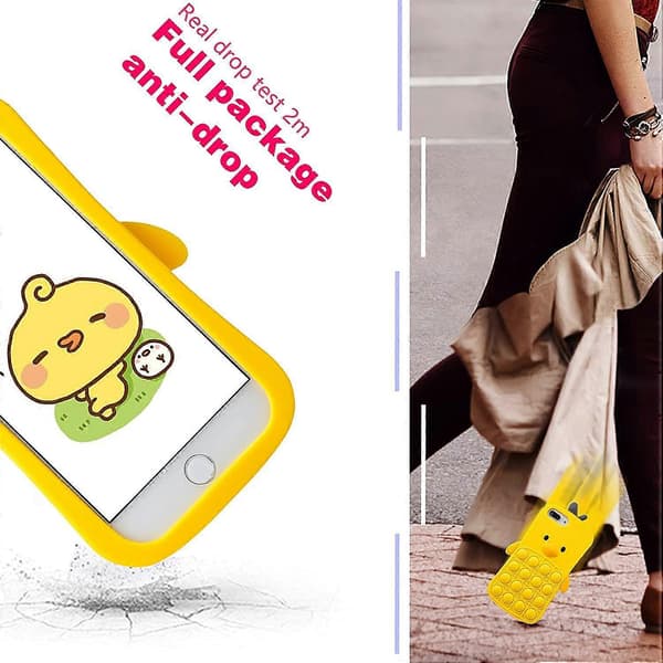 Gul kylling til iPhone 6 Plus/6S Plus/7 Plus/8 Plus deksel silikondeksel? Design morsomt søtt unikt fidget estetisk deksel til gutter og jenter [J]