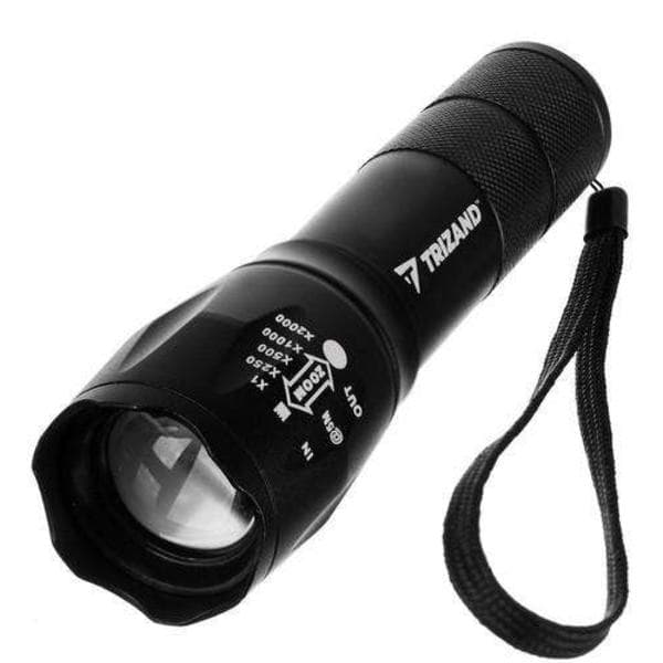 CREE LED T6 -taskulamppu – tehokas sisäänrakennetulla akulla, musta