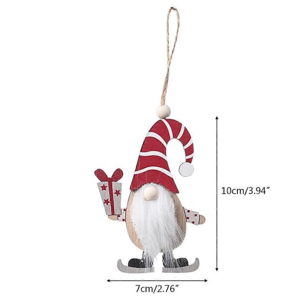4st/set Trä Jul Svensk Tomte för Dockprydnader Hängande Julgransleksak Semesterfestinredning Barnpresent Multi[J] Multi