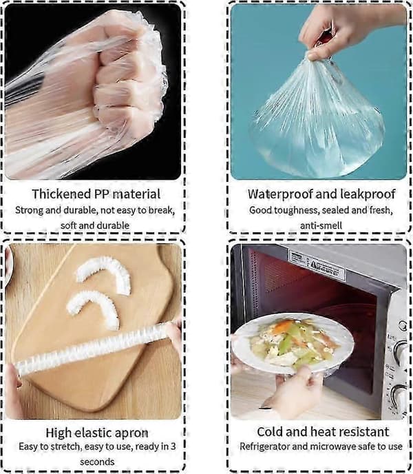 Elastiska Återanvändbara Matförvaringspåsar 100-Delars Set för Köksorganisation