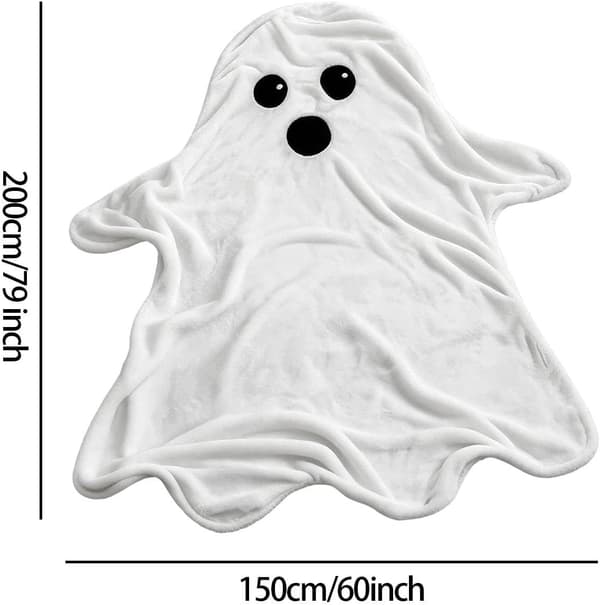 Halloween Spökmönster Pläd Soffa Säng Dekorativ Festlig (JJ)