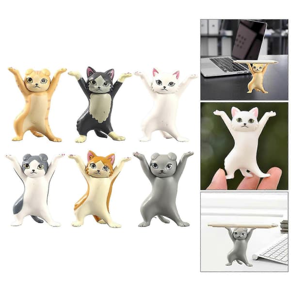 Stk. Dansende Kat Figur Pen Holder Model Legetøj Sjov Kat Ornament Til Computerbord