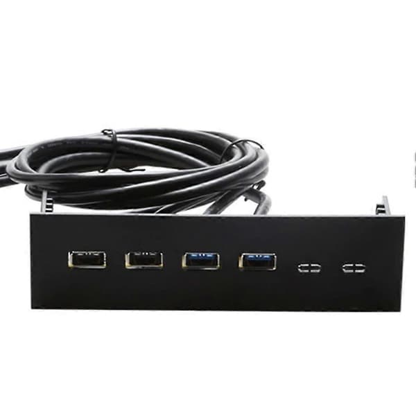 Frontpanel Hub Multifunktion USB Hubs Computer Udvidelseskort Optisk Drev Frontpanel til PC Computer Plug and Play[J] Black