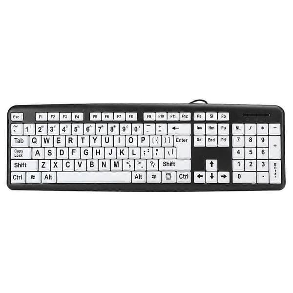 Ergonomiskt seniorvänligt tangentbord med hög synlighet på tangenterna