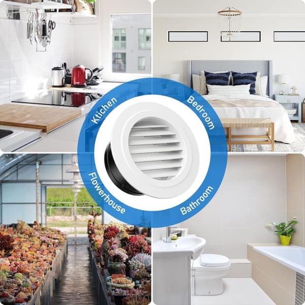 150 mm ventilationsmunstycke med skyddsgaller - ABS (Ø150 mm)
