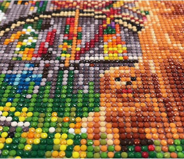 Heytea Hund Diamantkunst Sæt til Voksne Børn Runde Fuld Bore 5D DIY Dyr Diamantmaleri Sæt Farvede Blomster Diamantkunst Maleri Sæt [J]
