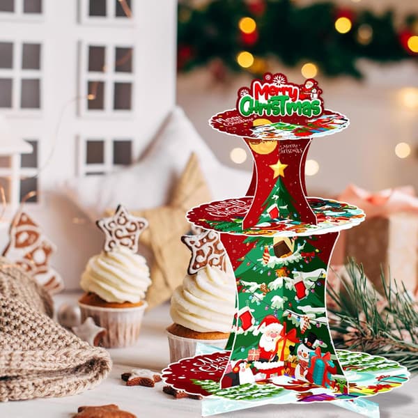 3-lags Cupcake-stativ til jul (J)
