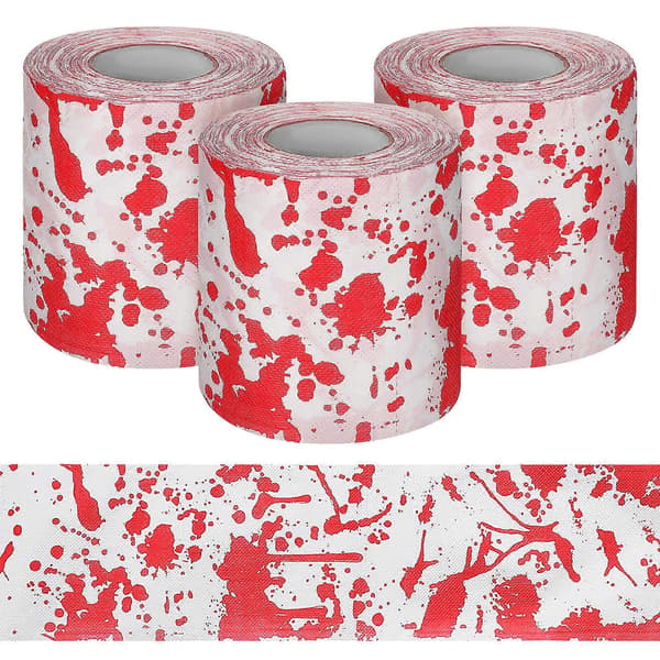 Halloween blodige toalettruller for hjemmebaderom, 3 ruller