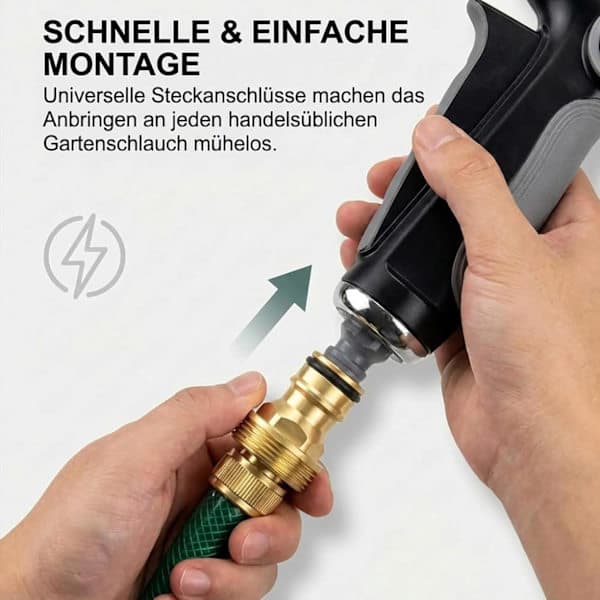 Power Jet högtryckspistol, justerbart vattenflöde med TurboWasher-munstycke för trädgårdsslang, högtrycksmunstycke för trädgårdsslang (1 styck)[J]