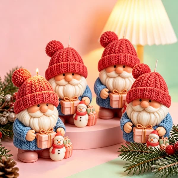 Handgjord julform för tvål Tomte Silikonform Söt liten man (JJ)