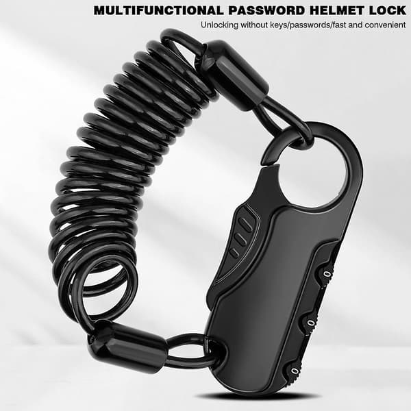 Universal Hjelmlås Kabel Multifunksjonell Tyverisikring Passordlås Sykkelutstyr