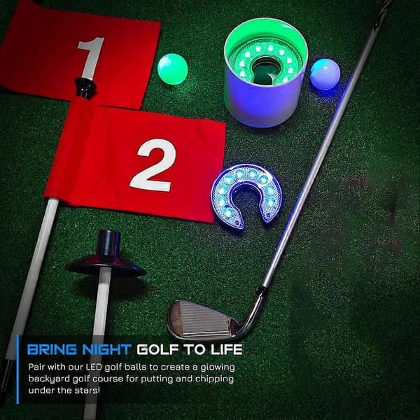 1 set LED-hålbelysning för golf, golfträningsutrustning, perfekt för nattgolf och fester