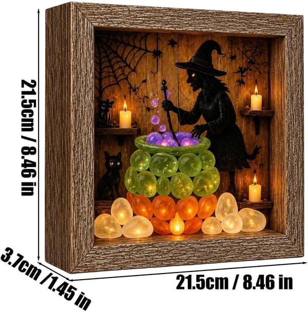 Generisk Halloween LED-belyst skyggeboks, skremmende samleobjekt (J)