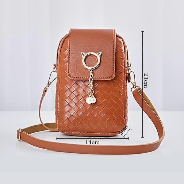 Mini Crossbody PU-telefonveske for kvinner ()