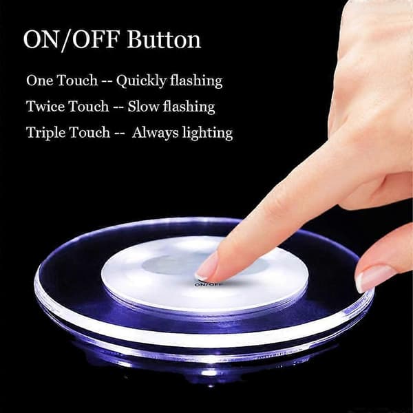 3-pak Drikkevare LED Coasters, ON/OFF Engangs LED Farve Coasters