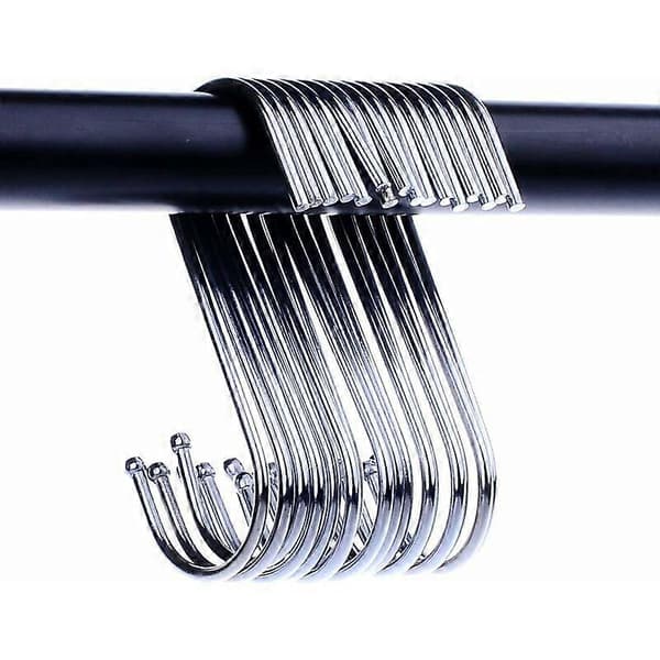 50-pack S-krokar, 9 cm hängkrokar, klädkrokar, galgar (silver)