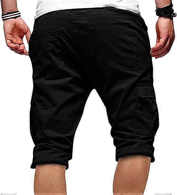 Cargo-shorts til mænd, afslappede sommer-shorts til mænd, afslappede patchwork-lommer, overalls, sports-værktøjsshorts [J]