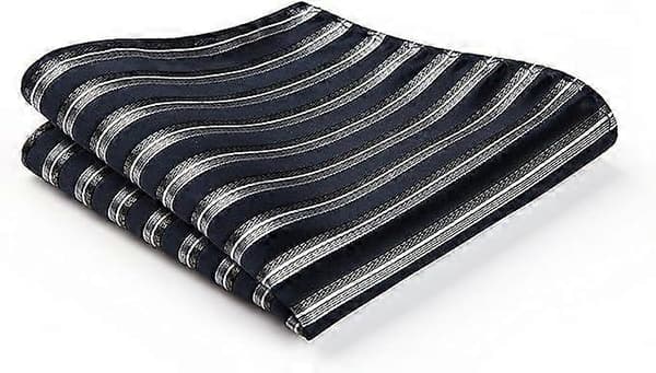 Herre bryllupsslips ternet/houndstooth slips og lommetørklæde Herre slips og lommetørklæde sæt (A-Navy/Grå) [XR][J]