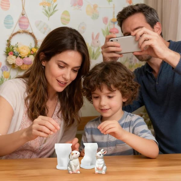 Søde Kanin Sæbeforme Sæt med 2 Silikone (JJ)