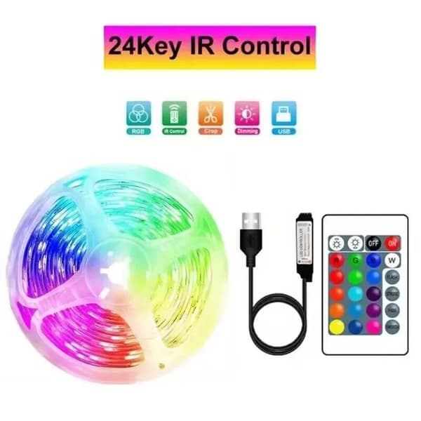 LED-strips 5050 RGB-12, med 24-knapps fjernkontroll (4 meter)
