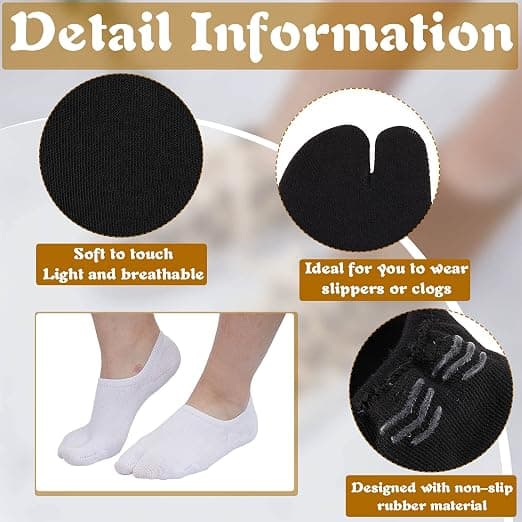 4 dobbelt tå-flip-flop-sokker japanske flip-flop-sokker til Geta og afslappede flip-flops[J]