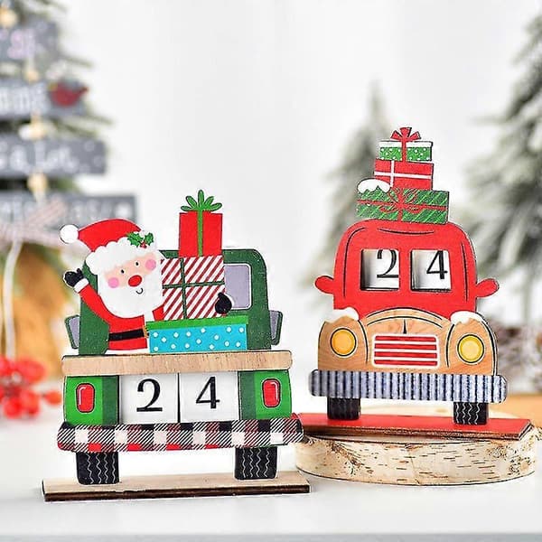 DIY Montert Malte Julekalenderpynt i Tre for Barn Red 1 pc