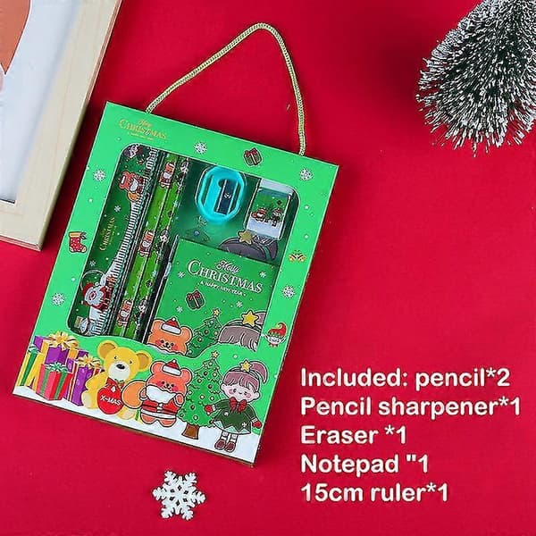 6st/set Julpappersvaror Barns Söta Tecknade Skolmaterial Presentförpackning[J] Yellow 1 Set