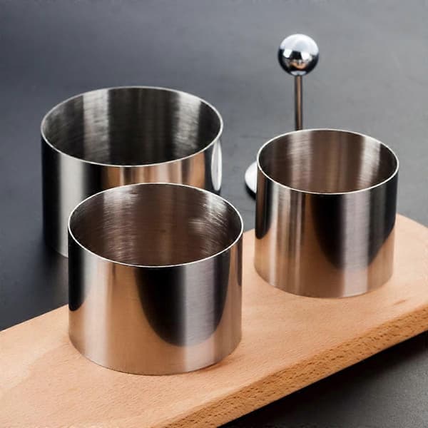 Køkkenforsyning Anretningsforme Rustfrit Stål Ringform Sæt (3,14\" og 2,36') 2 stk