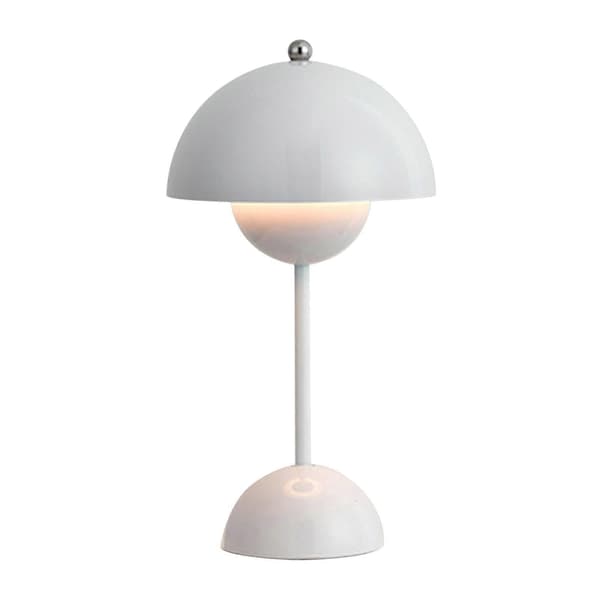 Nordisk dansk blomsterknopp bordlampe, skrivebordsdekorasjon, nattbordslampe (plug-in) Hvit[J] White Free Size
