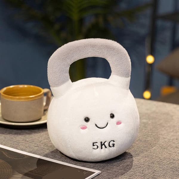 Nyfødt Blød Plys Kettlebell Legetøj til Sensorisk Udvikling Hvid