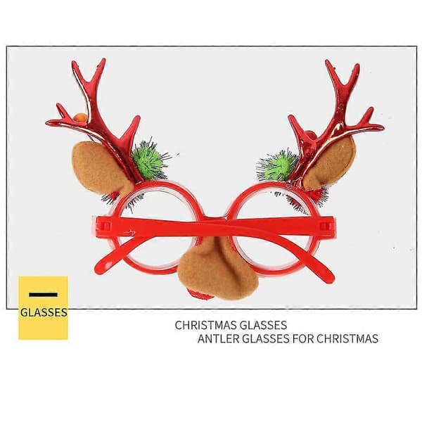 Jul Älg Horn Glasögonbåge Renhorn Glasögonbåge Dekoration För Julfest Rekvisita[J]