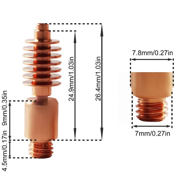Dragon Hotend V2.0 Heatbreak High Flow Føderør 3D-printere Dragon Heatbreak High Flow 3D-printere Halsrør[J] High Flow